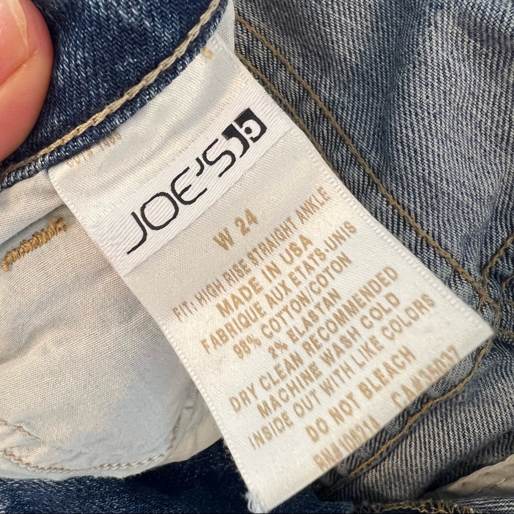 Joe’s Jeans Womens Size 24 High Rise Straight Ankle Jeans Distressed USA Stretch - Picture 6 of 8